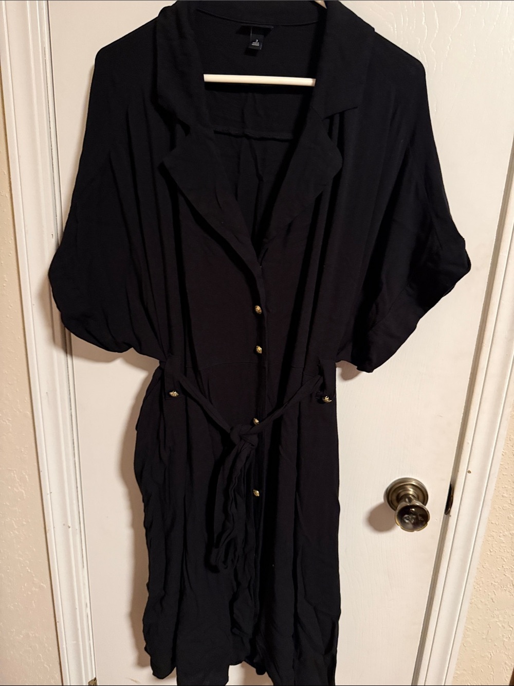 torrid Black Midi Shirt Dress with Gold Buttons